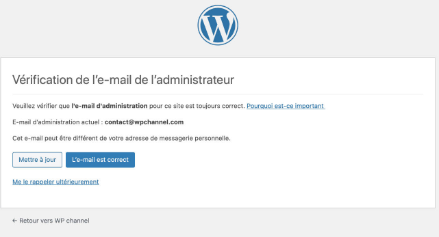 Comment désactiver la vérification de l’Email de l’administrateur WordPress