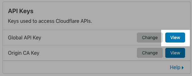 Clé API Cloudflare