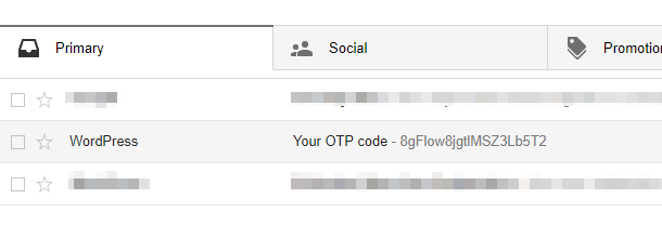 Code OTP envoyé par e-mail pour l'authentification à 2 facteurs