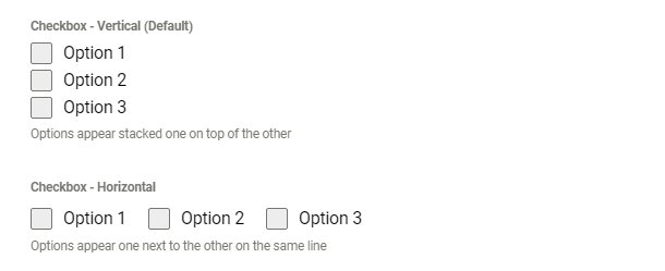 Exemples d'options d'alignement dans le champ de case à cocher Forminator