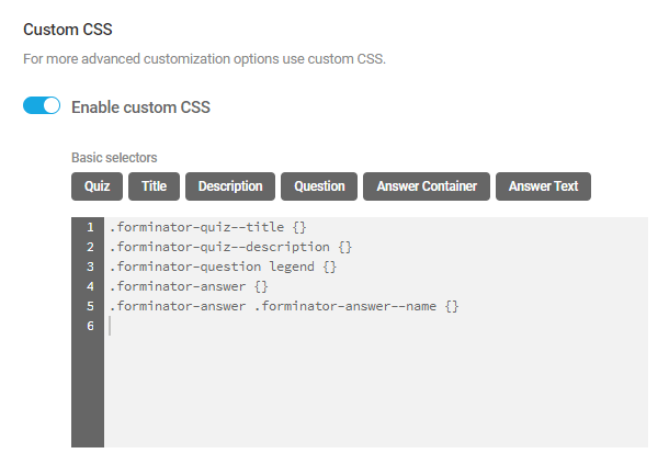 Ajouter des CSS personnalisés à un quiz Forminator