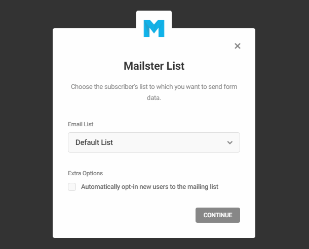 Sélectionnez la liste Mailpoet dans le module opt-in Hustle