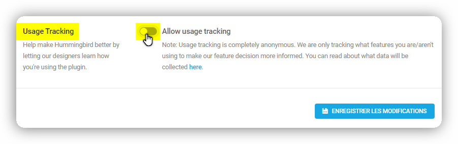usage tracking