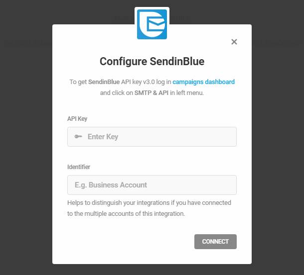 Intégration SendinBlue avec Hustle