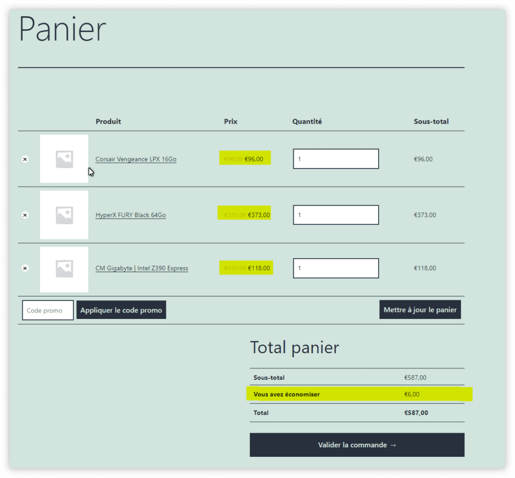 panier time based promo